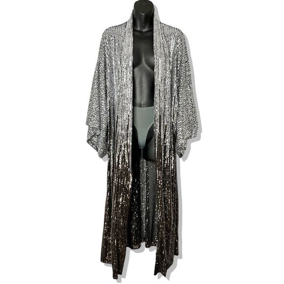 Free People Party On Sequin Kimono Jacket Duster - Picture 5 of 7